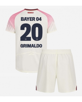 Billige Fotballdrakt Bayer Leverkusen Alejandro Grimaldo #20 Replika Bortedraktsett Barn 2025-26 Kortermet (med bukser)